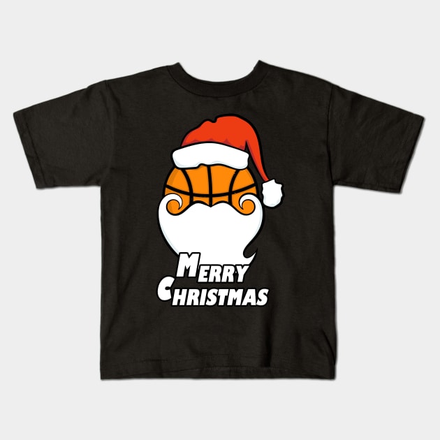 Christmas Basketball Santa Kids T-Shirt by AdeShirts